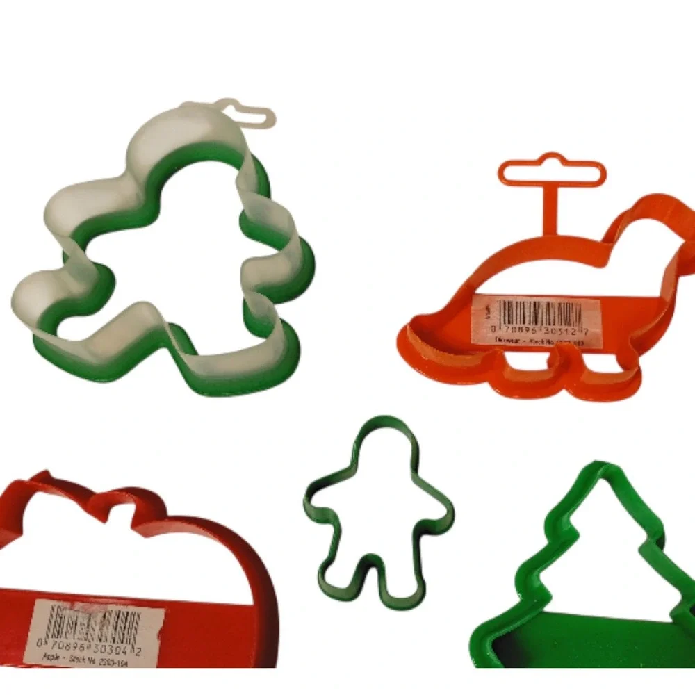 Vtg Plastic Cookie Cutters Lot of 5 Wilton 1990s/2000s‎ Gingerbread Dino Apple